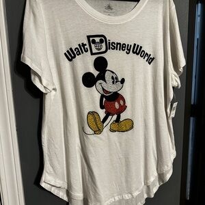 Disney White Tee with Black Logo
